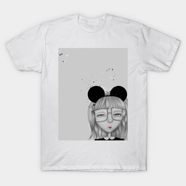 Entitled Girl Portrait T-Shirt by ilaamen